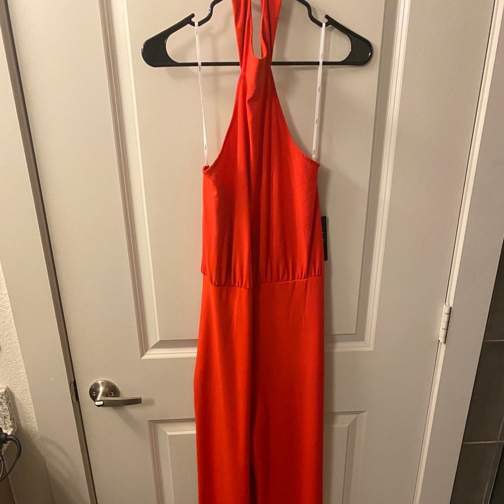 Lulu’s “Moment for Life” red jumpsuit